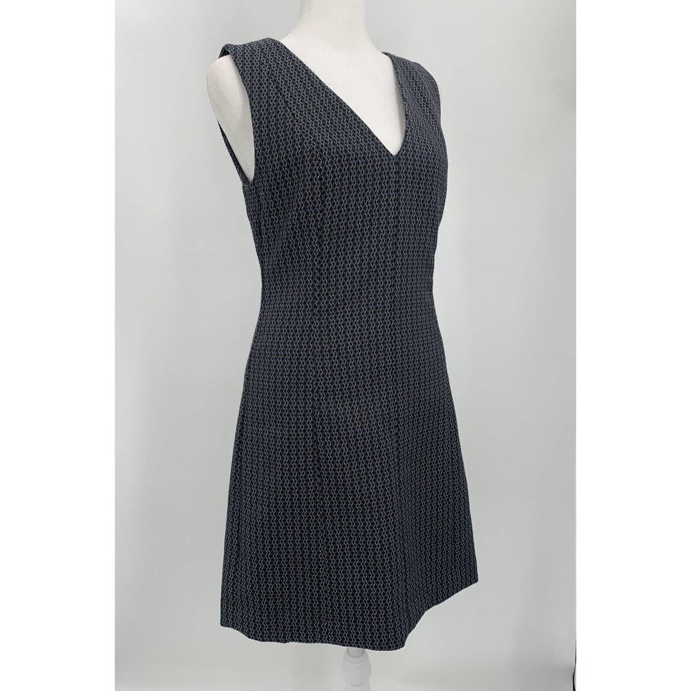 NEW THEORY EASY V SHADOW JACQUARD CAREER SHIFT DRESS SIZE 4 $385 Womens